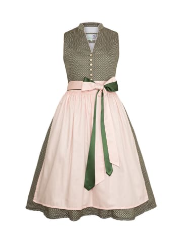 Alpenfee Dirndl ''Nana'' in Oliv/ Rosa