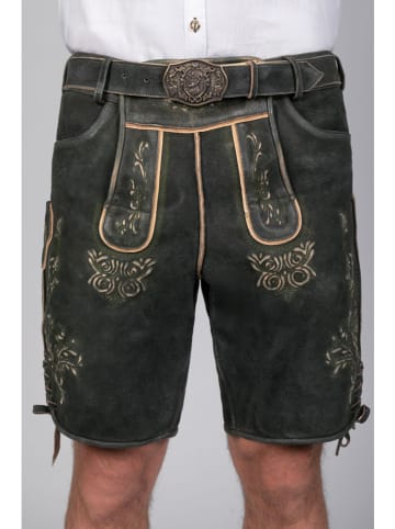 Edelnice Lederhose "Friedl" in Dunkelgrün