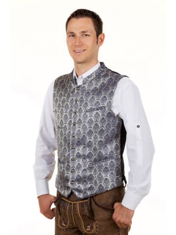 Edelnice Trachtenweste "Mario" in Silber/ Blau