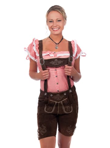 Edelnice Lederhose in Dunkelbraun