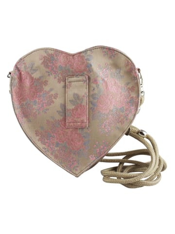 Edelnice Dirndltasche "Rosalie" in Beige/ Rosa - (B)16 x (H)17 x (T)3 cm