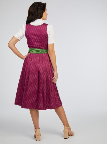 Turi Landhaus Dirndl in Beere/ Weiß