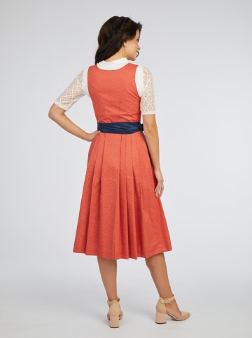 Turi Landhaus Dirndl in Koralle/ Dunkelblau