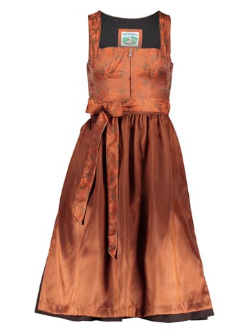Turi Landhaus Dirndl in Braun/ Orange