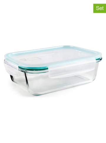 Ibili 3er-Set: Frischhaltedosen ''Basic'' in Türkis - 1 l