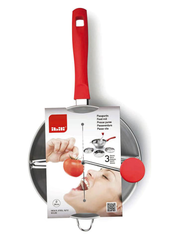 Ibili 4-delige voedselzeefset zilverkleurig/rood