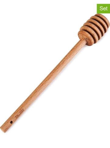 Ibili 2er-Set: Honiglöffel in Hellbraun - (L)18 cm