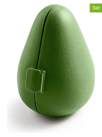 Ibili 2er-Set: Avocado-Frischhalteboxen in Grün - (H)12 x Ø 9 cm