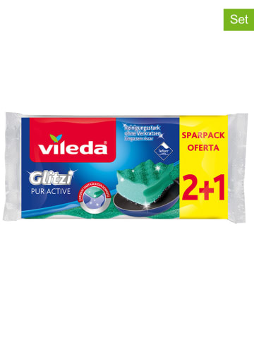 Vileda Gąbki (12 szt.) "Glitzi Pur Active 2+1" do mycia naczyń