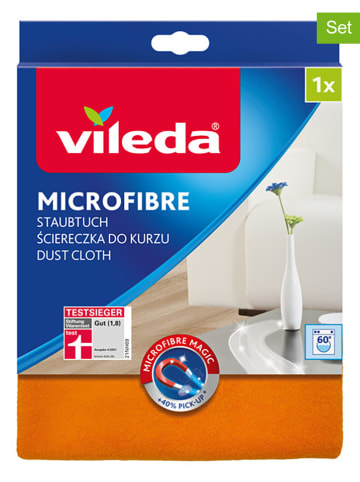 Vileda 4er-Set: Mikrofaser-Staubtücher in Orange - (L)40 x (B)30 cm