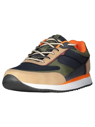 Geographical Norway Sneakers ''Olyno'' in Beige/ Khaki/ Dunkelblau
