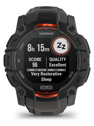 Garmin GPS-Smartwatch "Instinct® 3 Solar" in Schwarz/ Anthrazit