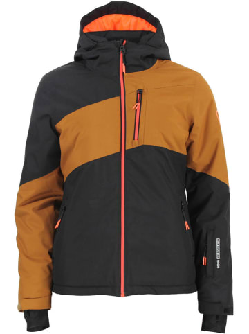 Peak Mountain 2-delige ski-/snowboardoutfit "Anice" grijs/lichtbruin/Hellbraun