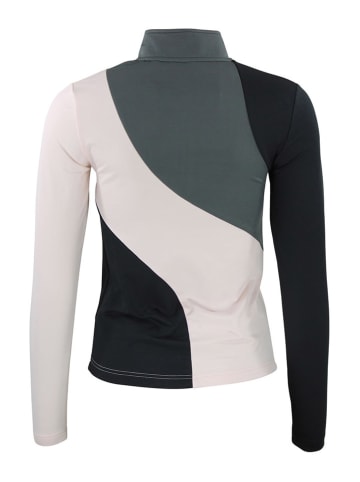 Peak Mountain Koszulka funkcyjna "Aramis" w kolorze jasnoróżowo-szaro-czarnym