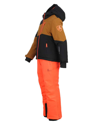 Peak Mountain 2-delige ski-/snowboardoutfit oranje/zwart