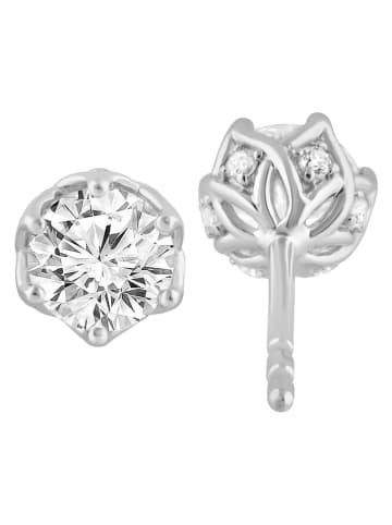 Diamonds lab grown Złote kolczyki-wkrętki z diamentami