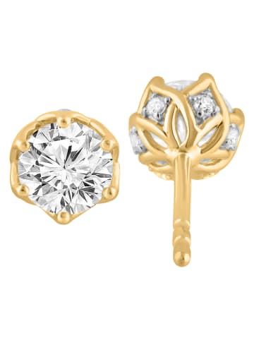 Diamonds lab grown Złote kolczyki-wkrętki z diamentami