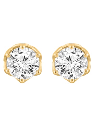 Diamonds lab grown Złote kolczyki-wkrętki z diamentami