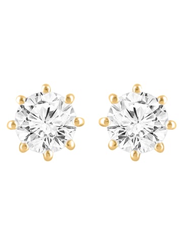 Diamonds lab grown Złote kolczyki-wkrętki z diamentami