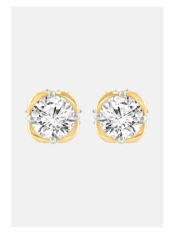 Diamonds lab grown Złote kolczyki-wkrętki z diamentami