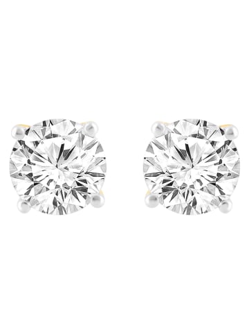 Diamonds lab grown Złote kolczyki-wkrętki z diamentami