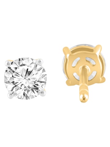 Diamonds lab grown Złote kolczyki-wkrętki z diamentami