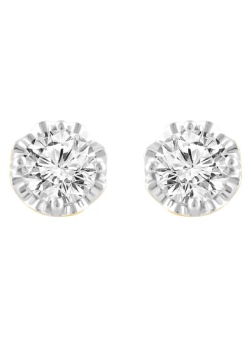 Diamonds lab grown Złote kolczyki-wkrętki z diamentami