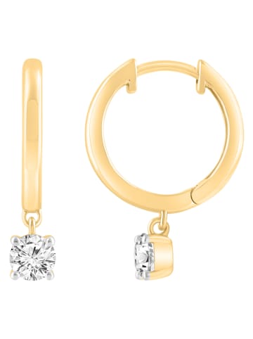 Diamonds lab grown Gold-Creolen mit Diamanten