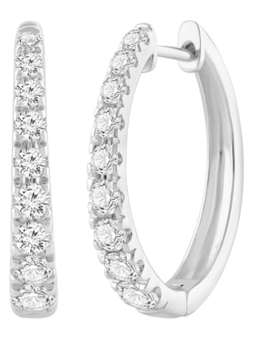 Diamonds lab grown Złote kolczyki-kreole z diamentami