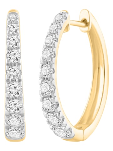 Diamonds lab grown Złote kolczyki-kreole z diamentami