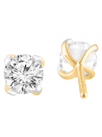 Diamonds lab grown Złote kolczyki-wkrętki z diamentami