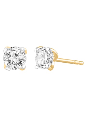 Diamonds lab grown Złote kolczyki-wkrętki z diamentami