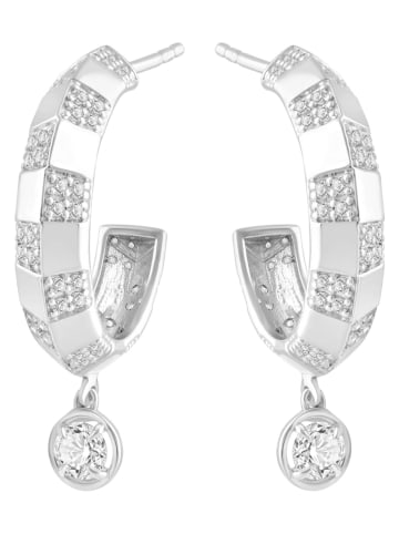 Diamonds lab grown Weißgold-Halbcreolen mit Diamanten