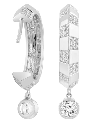 Diamonds lab grown Złote kolczyki-półkreole z diamentami