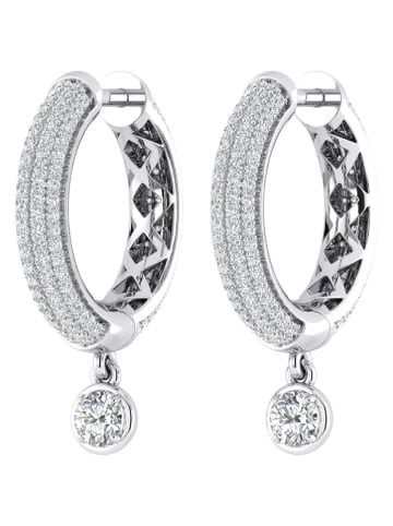 Diamonds lab grown Weißgold-Creolen mit Diamanten