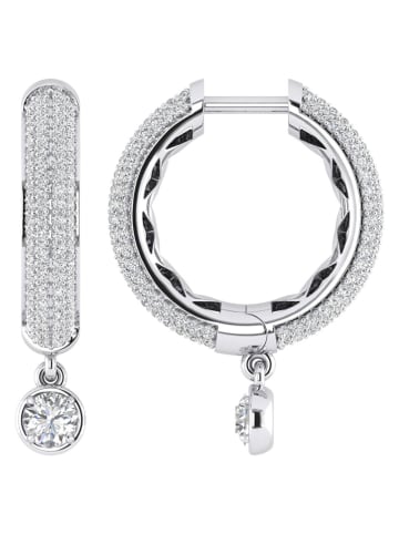 Diamonds lab grown Złote kolczyki-kreole z diamentami