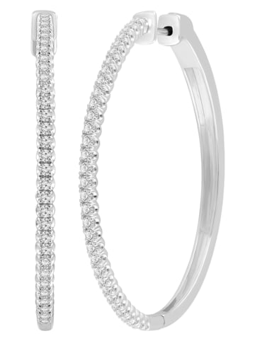 Diamonds lab grown Weißgold-Creolen mit Diamanten