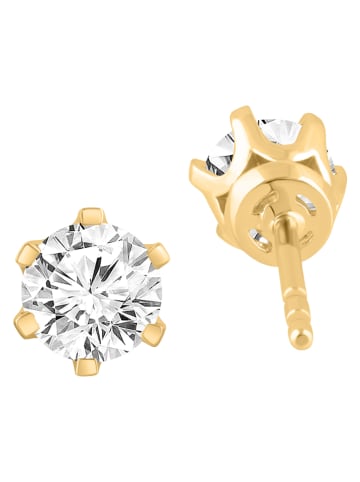 Diamonds lab grown Złote kolczyki-wkrętki z diamentami