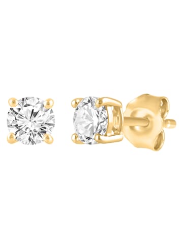 Diamonds lab grown Złote kolczyki-wkrętki z diamentami