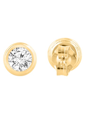Diamonds lab grown Złote kolczyki-wkrętki z diamentami