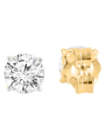 Diamonds lab grown Złote kolczyki-wkrętki z diamentami