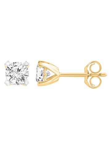 Diamonds lab grown Złote kolczyki-wkrętki z diamentami