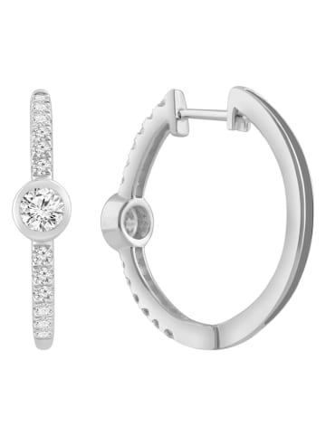 Diamonds lab grown Złote kolczyki-kreole z diamentami