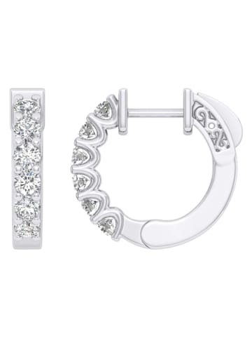 Diamonds lab grown Weißgold-Creolen mit Diamanten