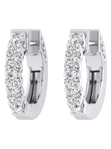 Diamonds lab grown Złote kolczyki-kreole z diamentami