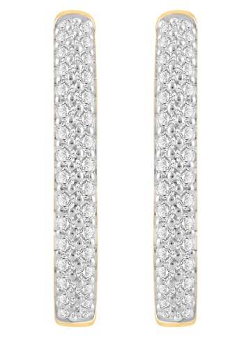 Diamonds lab grown Złote kolczyki-kreole z diamentami