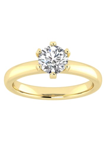 Diamonds lab grown Złoty pierścionek z diamentami