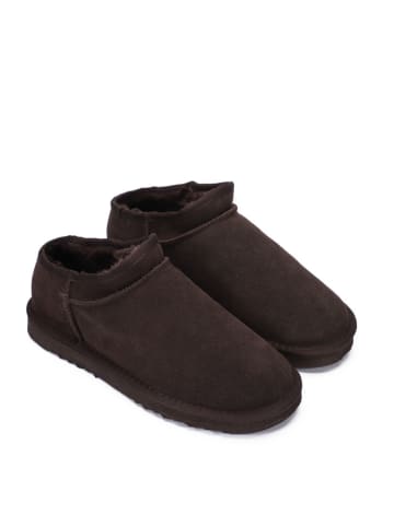 Gooce Skórzane botki zimowe "Jack" w kolorze ciemnobrązowym