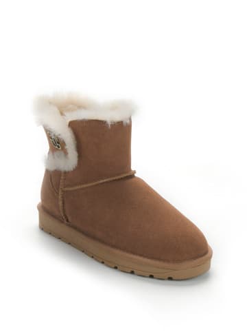 Gooce Leder-Winterboots "Gabriela" in Hellbraun