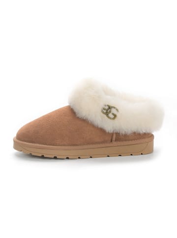 Gooce Skórzane botki zimowe "Mitsuko" w kolorze jasnobrązowym